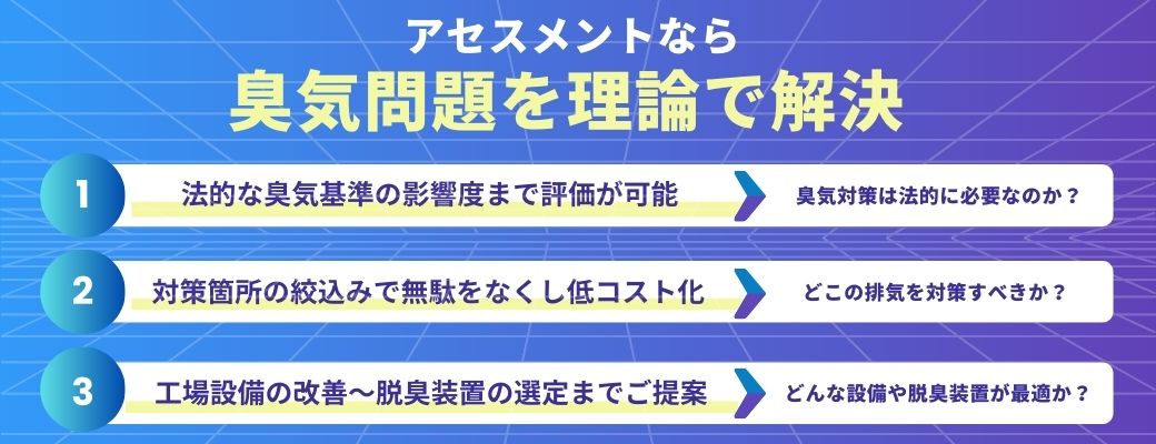 臭気アセスメントの特徴ページ誘導バナー