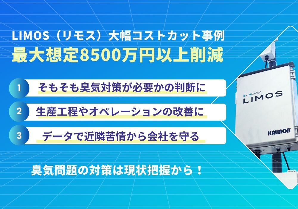 【臭気現状把握で8500万円コストカット！】LIMOSで脱臭装置なしの選択肢を！