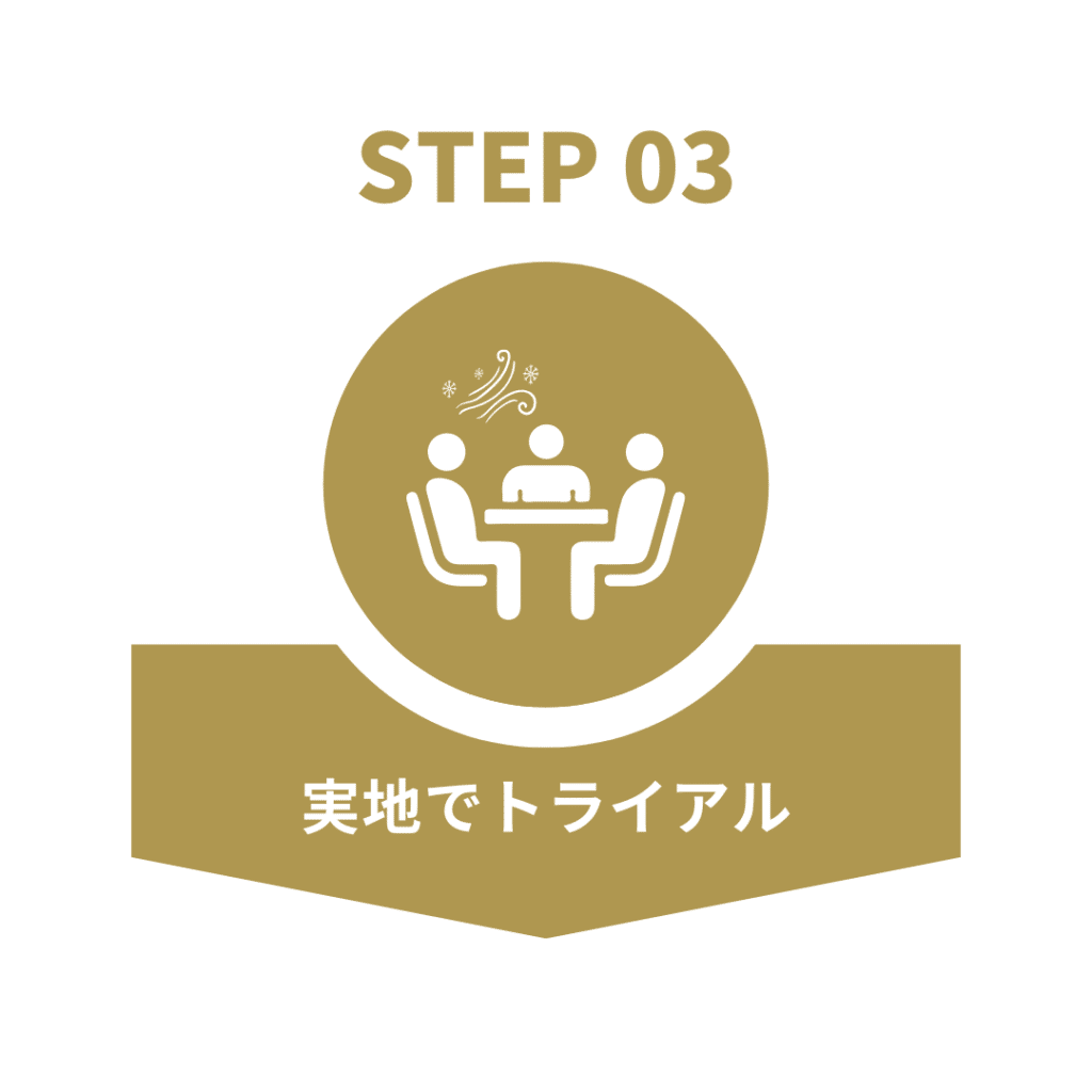 ③実地でトライアル